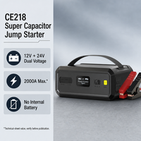 CE218 12V 24V Super Capacitor Jump Starter 2000A untuk Kendaraan Bensin 9L, Diesel 6L, Diesel 13L OEM Grosir Pabrik