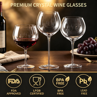 Verre à vin personnalisé de luxe SHUNSTONE, gobelet à vin rouge avec tige ultra-fine pour cadeau d'anniversaire