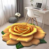 Tapis de sol absorbant antidérapant en caoutchouc 3D à motif floral, fabriqué à la machine, ensemble de tapis complémentaires pour salon