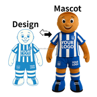 Jouet en peluche personnalisé Costume de mascotte en peluche de club personnalisé Poupée en peluche personnage de football OEM pour la promotion d'événement de tournoi