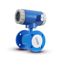 Débitmètre électromagnétique en acier au carbone à bride, type intégré, sortie 4-20mA RS485 Modbus, pour eau, boîtier bleu