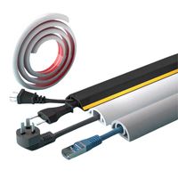 Protector de Cables de Goma Resistente, Rampa Antideslizante de 3 Canales para Piso de Taller y Cobertura de Cables Industriales, Protector de Cables Antideslizante