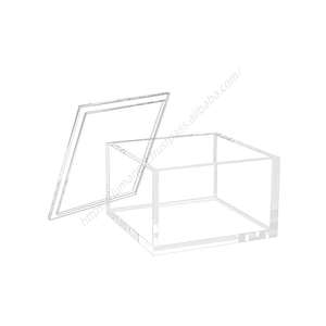Wholesale Acrylic Cube <b>Storage</b> Box with Hinged Lid Materials Plastic Bin for Sweet - Product Image 1
