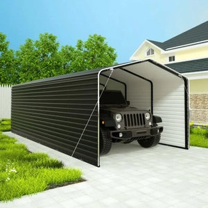 Garage en métal robuste de 20 pieds x 30 pieds pour abri de voiture, de camion et de bateau en acier avec 2 kits de paroi latérale - Product Image 4
