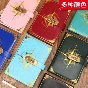 Agenda A5 con Candado de Contraseña para Hombre y Mujer, Libreta de Notas Simple con Texto Rojo, Personalizable con Logotipo, Estilo Vintage - Product Image 2
