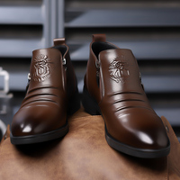 Bottes Gothiques Tendance 2026 pour Hommes, Style Punk, Tête de Lion Métallique, Fermeture Éclair Latérale, Cuir Microfibre, Bout Pointu, Mi-Mollet, Bottes de Mode