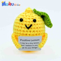 Handgemaakt gehaakt citroen amigurumi pluche fruit knuffel voor thuis, kantoor, bureau decoratie cadeau