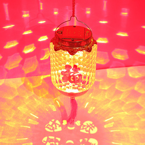Lanterne rouge à projection dynamique, source de lumière LED ronde, décoration du Nouvel An - Product Image 2