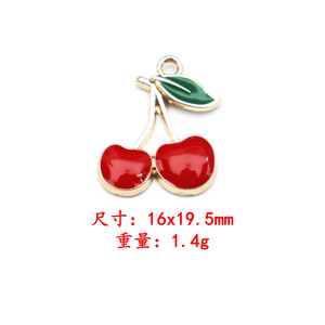 Breloques en alliage de zinc en forme de cerise pour accessoires de bijoux DIY, pendentif unisexe tendance - Product Image 2