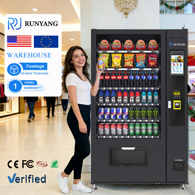 RUNYANG  Snack Usa Coin-operated Drink Vending Machine with Card Reader Vending Machine for Foods and Drinks