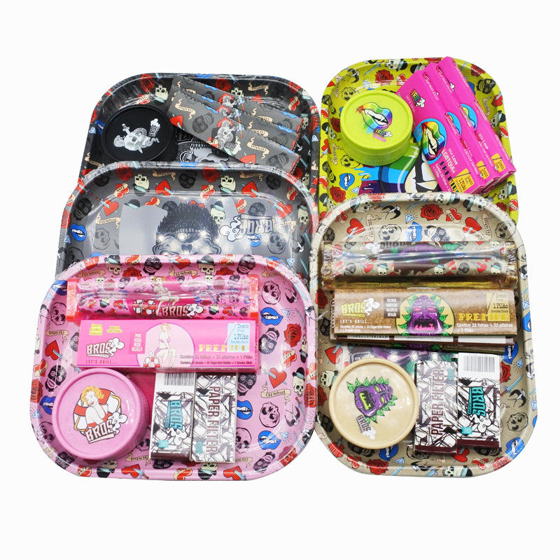 Smoking Kit With Rolling Tray Tobacco Grinder 110mm Roller Cones And 6 Pieces Rolling Paper Filters Tips