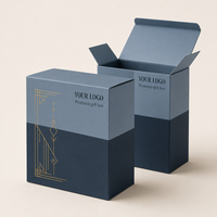 Boîte en carton blanc à motif personnalisé avec couvercle ajusté, conteneur cadeau haut de gamme estampé or pour cosmétiques et parfums