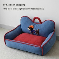 Lit carré rétro toutes saisons pour chien, nid de sommeil pour animaux de compagnie, canapé-lit pour chat, coussin épais amovible pour chiens de petite/moyenne taille - Direct Usine