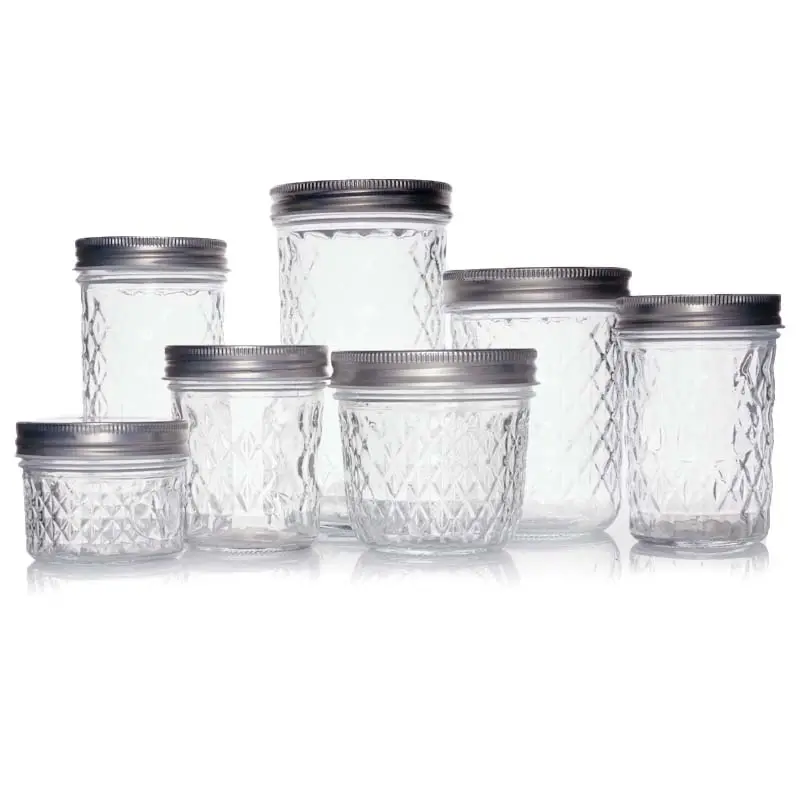 Frasco de vidro para conservas de alta qualidade, frasco de vidro transparente para cozinha, recipientes e garrafas para armazenamento de alimentos, feito à mão, de 16 onças