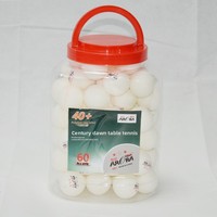 Balles de tennis de table ABS 40+ 1 étoile 3 étoiles pour compétition et entraînement, lot de 60 balles en seau, jaunes et blanches, durables, pour l'exportation