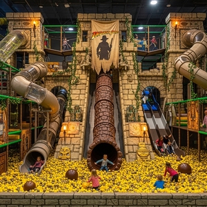 Aire de jeux intérieure pour enfants, nouvelle conception, thème chasse au trésor, équipement d'aventure avec toboggan, piscine à balles et jeux souples - Product Image 3
