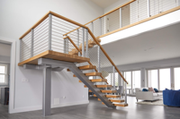 Escaliers en verre trempé laminé antidérapant, modernes et luxueux, styles en spirale et droits pour l'intérieur de la maison