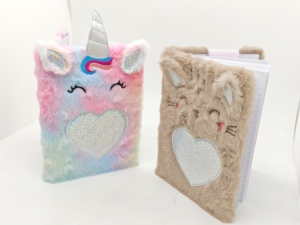 Carnet de notes thermique à couverture pelucheuse motif chat, licorne, renard, mignon, pour filles, <span class=keywords><strong>Kawaii</strong></span>, avec chats en fourrure, agenda quotidien, journal, bloc-notes, papeterie - Product Image 6