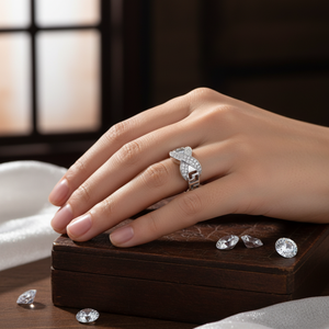 925 Sterling Silver Cluster Rings <b>Infinity</b> Design Rhodium Plated Clear Zircon Stone Turkish Handmade Jewelry - Product Image 3