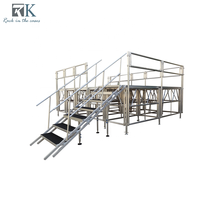 Scène portable en aluminium de haute qualité avec escalier pour concerts et mariages en plein air - Robuste et à montage rapide
