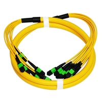 Kabel Patch Fiber Optik Singlemode APC MPO High Return Loss OS2 12 Core High Density Bersertifikasi CE/ROHS dengan Jaket LSZH/PVC untuk Data