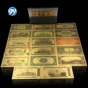 Wasserdichte PET 24K Goldfolie Banknoten USD 1 2 5 10 20 50 100 500 für Sammler - Product Image 2
