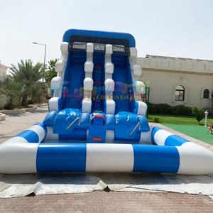Toboggan aquatique gonflable d'extérieur, qualité commerciale, pour adultes, avec piscine - Product Image 2
