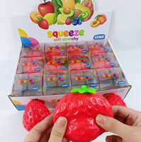 Jouet à presser en forme de fraise, blocs de construction, jouet sensoriel en caoutchouc souple TPR, jouet anti-stress pour enfants, cadeau.