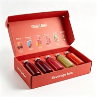 Boîte en carton ondulé pliable personnalisée avec logo pour jus, bière, boissons, boîte d'expédition pour 4, 6 ou 8 packs de vin, boîte de livraison pour boissons