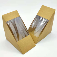 Fabricant chinois, vente en gros de boîtes en papier kraft écologiques et résistantes, à fentes, pour sandwichs et pains, logo personnalisé