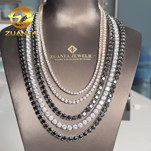 Ready To Ship Zircon Jewelry 3mm 4mm 6mm Round 5A+ CZ Diamond 316L Stainless Steel Hip Hop Tennis Chain