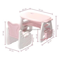 Table et chaises d'enfants VSUCH, table de salle à manger et d'étude de luxe pour enfants, en plastique coloré, sécuritaire, pour salon, maternelle, école préscolaire