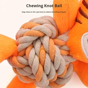 Christmas Plush Dog Squeaky <b>Toys</b> With Knotted Cotton Rope Durable Chew <b>Toy</b> Bite-resistant Teeth-cleaning Interactive Pet <b>Toy</b> - Product Image 4
