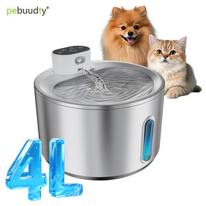Mèo đài phun nước thép không gỉ 140oz/<span class=keywords><strong>4L</strong></span> không dây uống đài phun nước Pin hoạt động có thể sạc lại với cảm biến chuyển động - Product Image 1