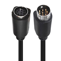 Câble audio et d'alimentation coaxial mini DIN 8 broches mâle-femelle à angle droit 90 degrés, paire torsadée, gaine PVC, pour haut-parleur et moniteur CE