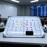 Tableau tactique magnétique portable pour entraîneur de football avec pièces magnétiques, effaceur, marqueur et chiffres autocollants – Tableau de stratégie de football