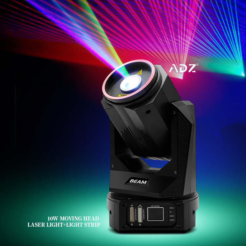 Профессиональный 10 Вт RGB DJ диско лазерный свет 3D анимация движущаяся головка лазерные светодиодные сценические огни для ночного клуба