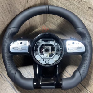 Volante Deportivo Personalizado de Cuero y Fibra de Carbono para Mercedes-Benz W221 W205 W212 W213 B 300 <span class=keywords><strong>AMG</strong></span> A45 LA45 <span class=keywords><strong>63</strong></span> W204 X5 X3 <span class=keywords><strong>GL</strong></span> - Product Image 4