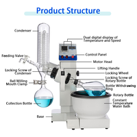 Laboao Evaporador Rotativo 1L Con Pantalla Digital Dual Evaporador Rotativo De Elevación Automática