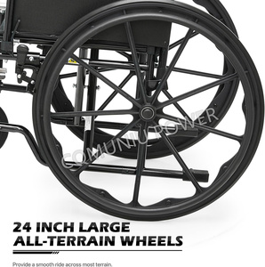 Sedia a Rotelle Manuale Pieghevole Leggera in Acciaio, Confortevole e Economica per Disabili - Product Image 4