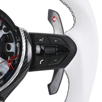 Volant en cuir perforé blanc M Sport avec palettes de commande en fibre de carbone pour BMW F10 F20 F21 F30 M3 F80 M4 F82 M2 F87 X5 E70 E71