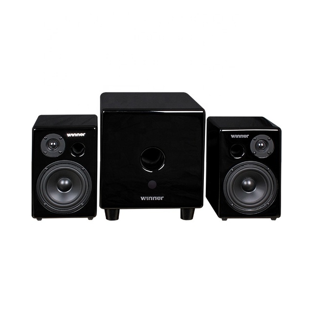 ToneWinner Wooden Wireless 2.1 Channel High Pitch 4'' Middle Bass Home Theater Multimedia Bookshelf Computer Desk Speaker System