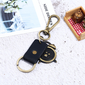 Mới hợp kim mặt dây chuyền retro Đồng hồ báo thức da bò <span class=keywords><strong>Keychain</strong></span> nam trang sức xe xuyên biên giới thương mại điện tử cung cấp - Product Image 4