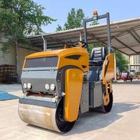 Compacteur routier vibrant à double tambour de 1 tonne, mini-compacteur autoporté pour la construction de routes en asphalte