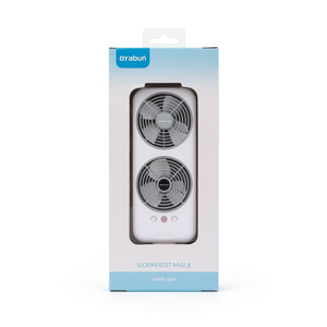 Ventilatore da tavolo Drabun 10-12.9 pollici con motore AC, oscillante, controllo meccanico, tre velocità, per uso domestico, in plastica, confezione colorata. - Product Image 1