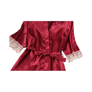 Ensemble de pyjama en dentelle pour femmes de haute qualité en gros, imprimé, ample, confortable, vêtements de maison, ensemble de pyjama respirant pour femmes - Product Image 5