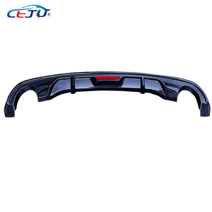 Difusor de Labio para Parachoques Trasero de Coche en ABS Negro Brillante con Aspecto de Fibra de Carbono y Luz de Freno para <span class=keywords><strong>Mazda</strong></span> <span class=keywords><strong>3</strong></span> Tercera Generación BM BN Axela <span class=keywords><strong>3</strong></span> Sedán 2014-2018 - Product Image 2