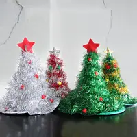 Nicro חג המולד אספקת מצחיק כובעי טינסל דקור לשיר LED תאורת חג המולד ילדים צעצועי כובע מסיבת קישוט חשמלי מתנדנד מתנה