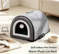 MEEW Lit chauffant pour chat alimenté par USB, double usage, nid chaud, maison pour animaux de compagnie pour petits chats, chiots et chiens