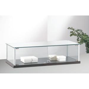 ตู้โชว์เคาน์เตอร์โครงอะลูมิเนียม 160x80x30 ซม. สีเทาอ่อน กระจกนิรภัย บานพับพร้อมกุญแจล็อค - Product Image 1